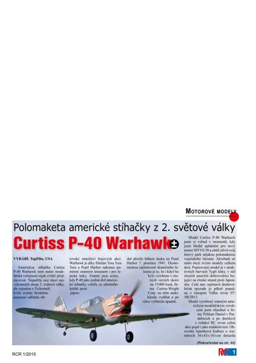 Obálka e-magazínu Curtiss P-40 Warhawk