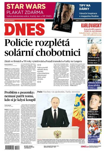 Obálka e-magazínu MF Dnes 4.12.2015