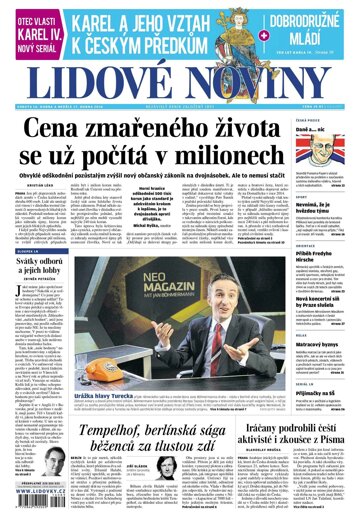 Obálka e-magazínu Lidové noviny 16.4.2016
