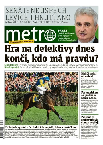 Obálka e-magazínu deník METRO 15.10.2018