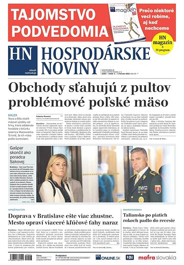 Obálka e-magazínu Hospodárske noviny 01.02.2019