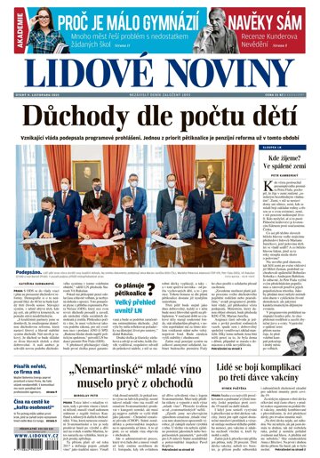 Obálka e-magazínu Lidové noviny 9.11.2021