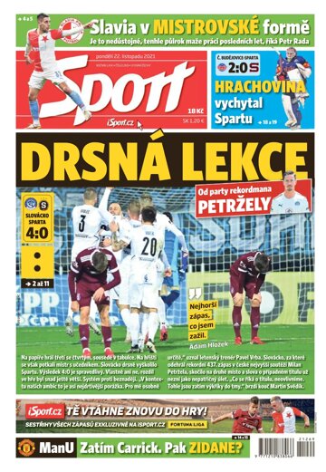 Obálka e-magazínu Sport 22.11.2021