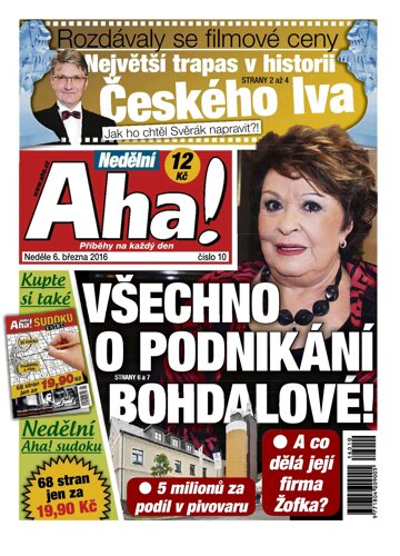 Obálka e-magazínu Nedělní AHA! 6.3.2016