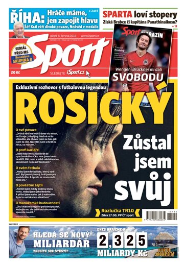 Obálka e-magazínu Sport 8.6.2018