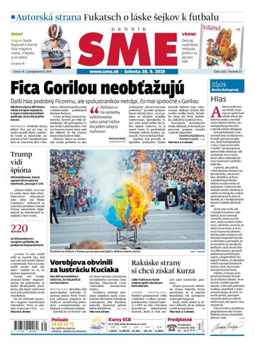 Obálka e-magazínu SME 28.9.2019