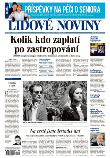 Obálka e-magazínu Lidové noviny 14.9.2022