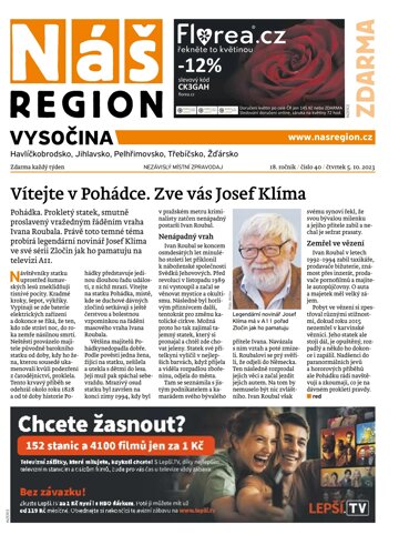 Obálka e-magazínu Náš Region - Vysočina 40/2023