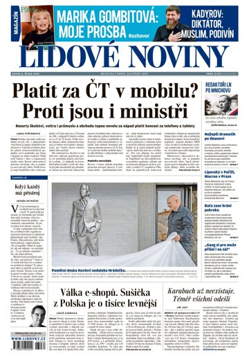 Obálka e-magazínu Lidové noviny 6.10.2023