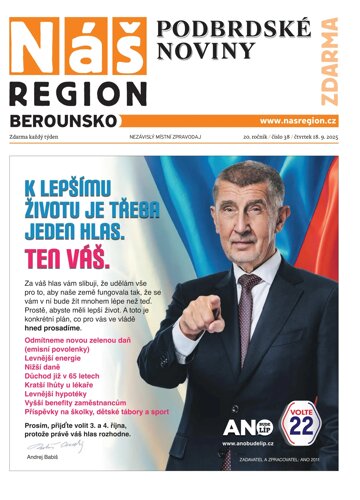 Obálka e-magazínu Náš Region - Berounsko 38/2025