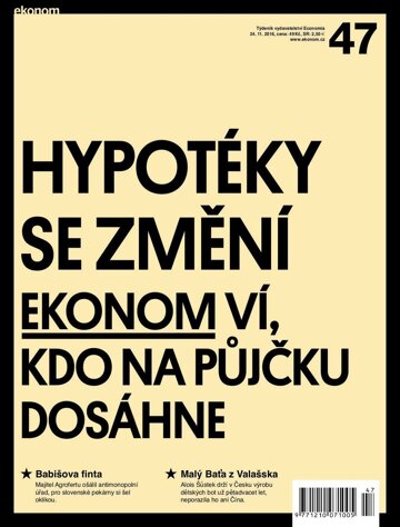Obálka e-magazínu Ekonom 47 - 24.11.2016
