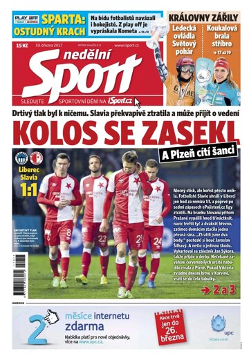 Obálka e-magazínu Nedělní Sport 19.3.2017