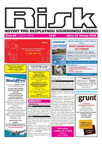 Obálka e-magazínu Risk 20/2018