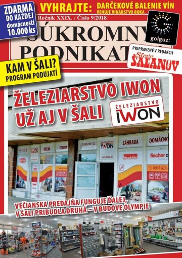 Obálka e-magazínu Súkromný podnikateľ 9/2018