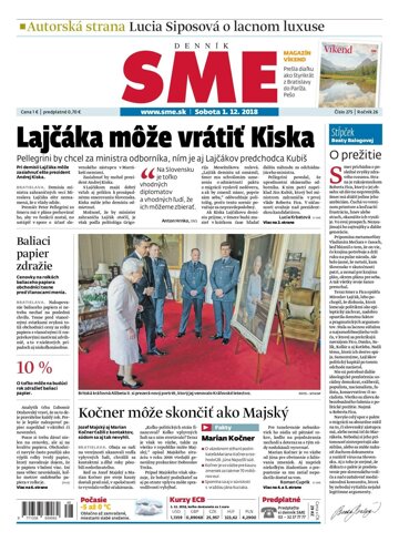 Obálka e-magazínu SME 1.12.2018