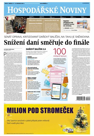 Obálka e-magazínu Hospodářské noviny 239 - 11.12.2020