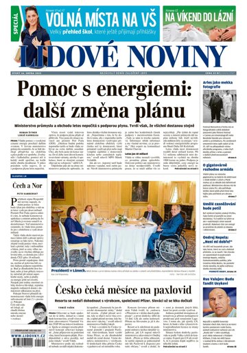 Obálka e-magazínu Lidové noviny 16.8.2022