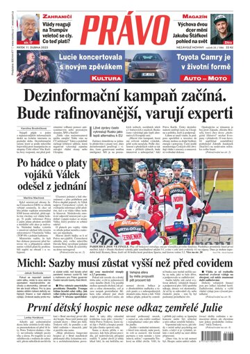 Obálka e-magazínu Deník Právo 11.4.2025