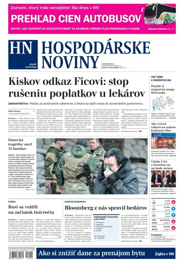 Obálka e-magazínu Hospodárske noviny 05.03.2015