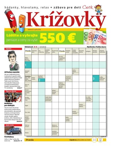 Obálka e-magazínu Krížovky 25.4.2015