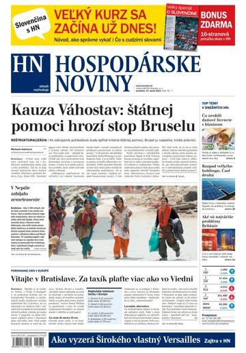 Obálka e-magazínu Hospodárske noviny 27.04.2015