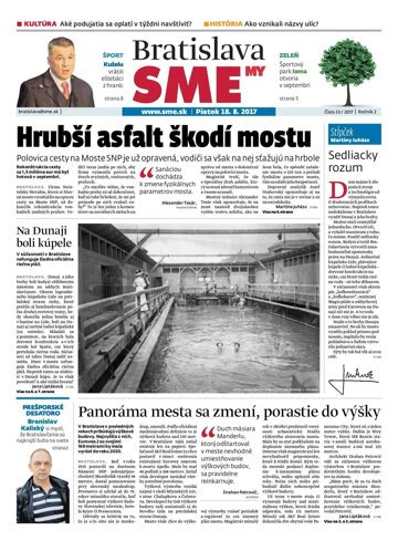 Obálka e-magazínu SME MY Bratislava 18/8/2017