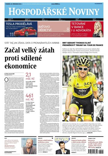 Obálka e-magazínu Hospodářské noviny 144 - 30.7.2018