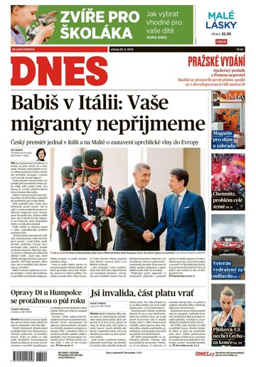 Obálka e-magazínu MF Dnes 29.8.2018