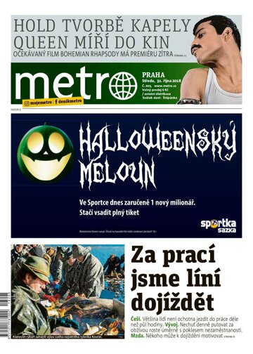 Obálka e-magazínu deník METRO 31.10.2018