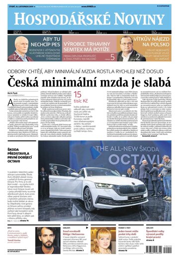 Obálka e-magazínu Hospodářské noviny 219 - 12.11.2019