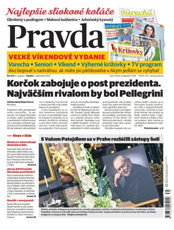 Obálka e-magazínu Pravda 31. 8. 2023