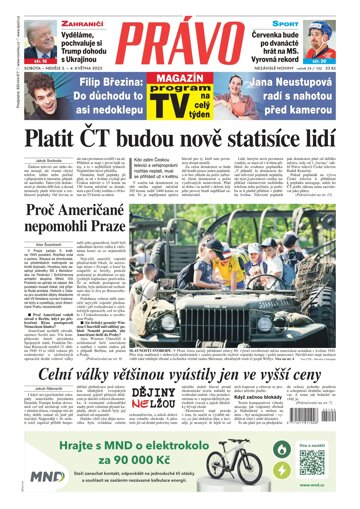 Obálka e-magazínu Deník Právo 3.5.2025