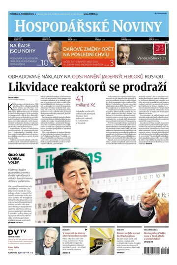 Obálka e-magazínu Hospodářské noviny 243 - 15.12.2014