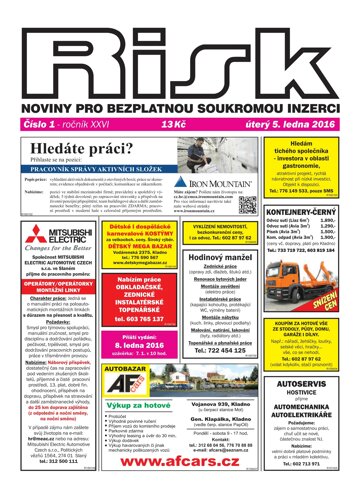 Obálka e-magazínu Risk 1/2016