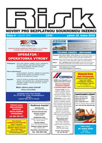 Obálka e-magazínu Risk 4/2016