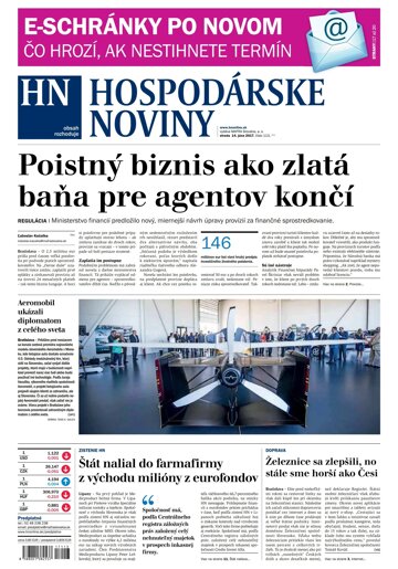 Obálka e-magazínu Hospodárske noviny 14.06.2017