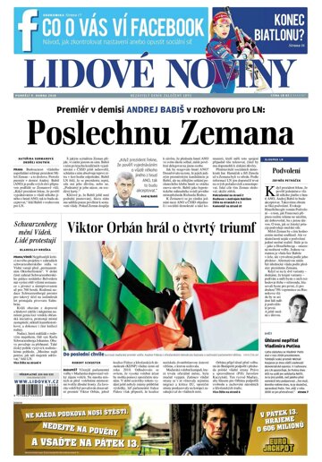 Obálka e-magazínu Lidové noviny 9.4.2018