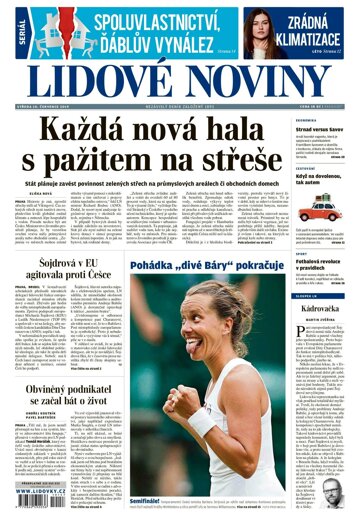 Obálka e-magazínu Lidové noviny 10.7.2019