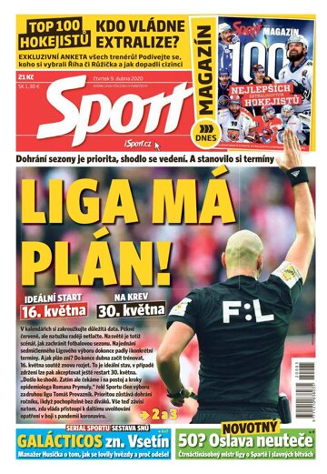 Obálka e-magazínu Sport 9.4.2020