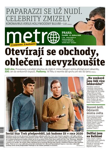 Obálka e-magazínu deník METRO 27.4.2020
