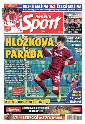 Obálka e-magazínu Nedělní Sport 19.12.2021
