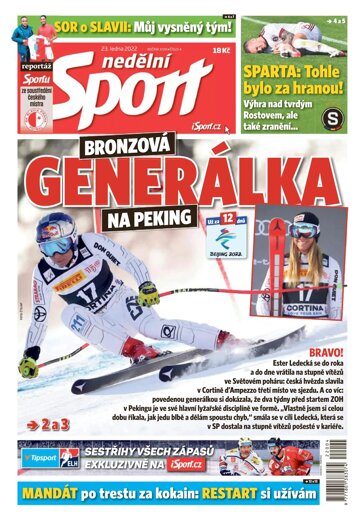 Obálka e-magazínu Nedělní Sport 23.1.2022
