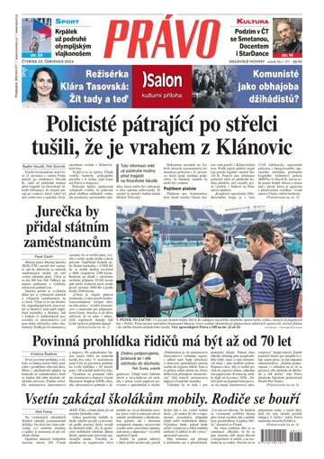 Obálka e-magazínu Deník Právo 25.7.2024