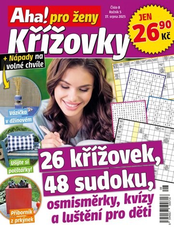 Obálka e-magazínu Aha! pro ženy křížovky 8/2025