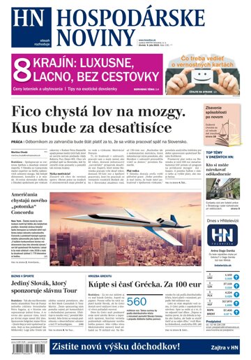 Obálka e-magazínu Hospodárske noviny 09.07.2015