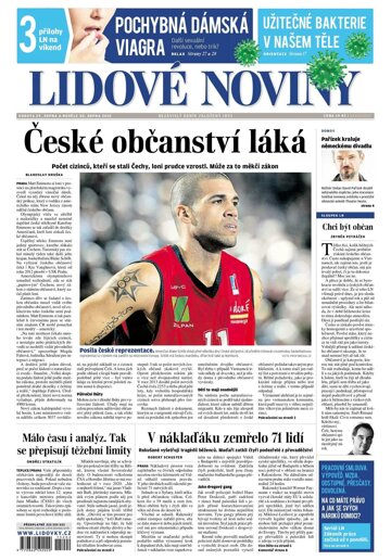 Obálka e-magazínu Lidové noviny 29.8.2015