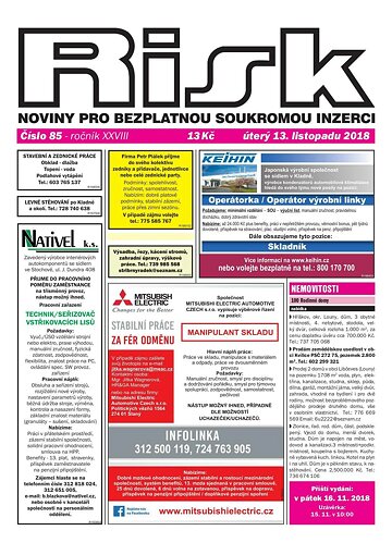 Obálka e-magazínu Risk 85/2018