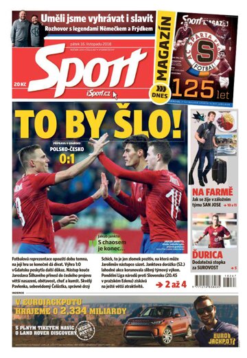 Obálka e-magazínu Sport 16.11.2018