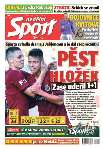 Obálka e-magazínu Nedělní Sport 4.10.2020