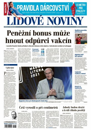 Obálka e-magazínu Lidové noviny 9.6.2021